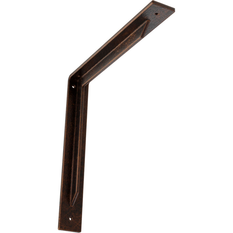 Support en acier Stockport, Cuivre antique, H 14 po x l 2 po x P 14 po