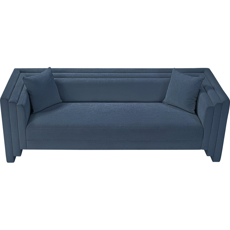 Helmer Chenille Fabric Sofa, Tissu chenille bleu clair
