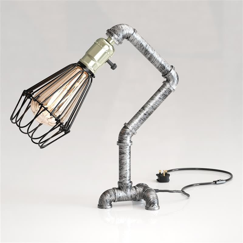 Metal Desk Lamp, Brushed Silver