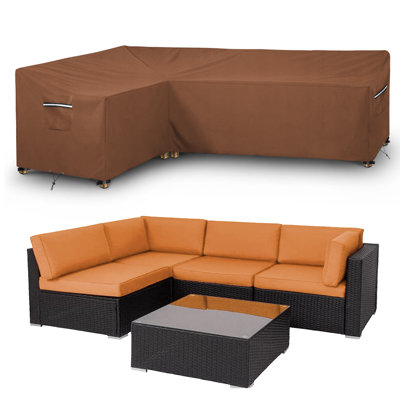 Heavy Duty Outdoor Sectional Sofa Cover Waterproof Patio Sectional Couch Cover