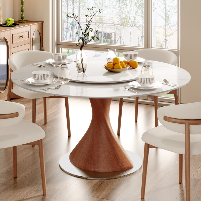 Table de salle à manger Modern Modern, Blanc, H 29,52 po x L 59,06 po x l 59,06 po