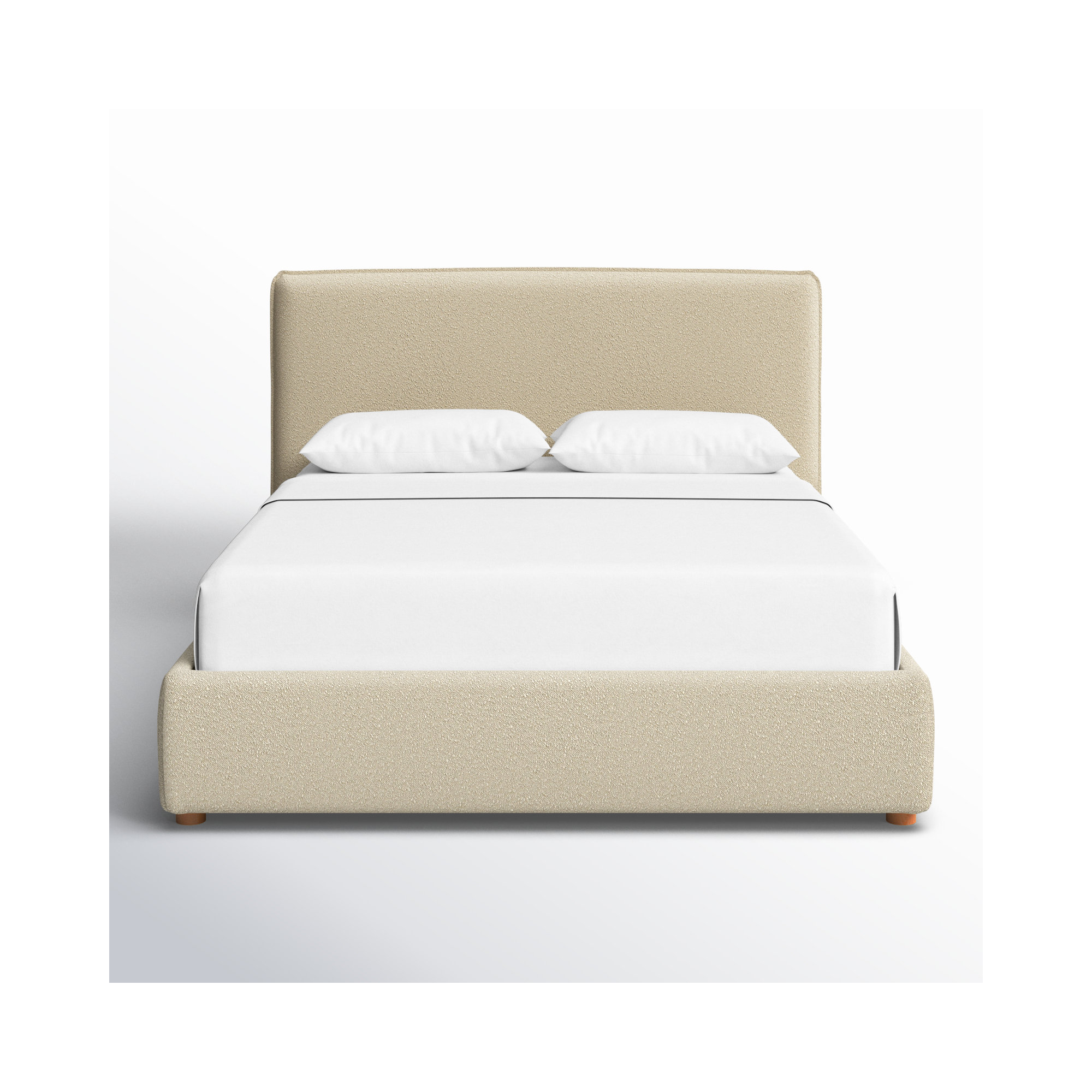 Callahan Upholstered Bed, Oatmeal Boucle, Queen