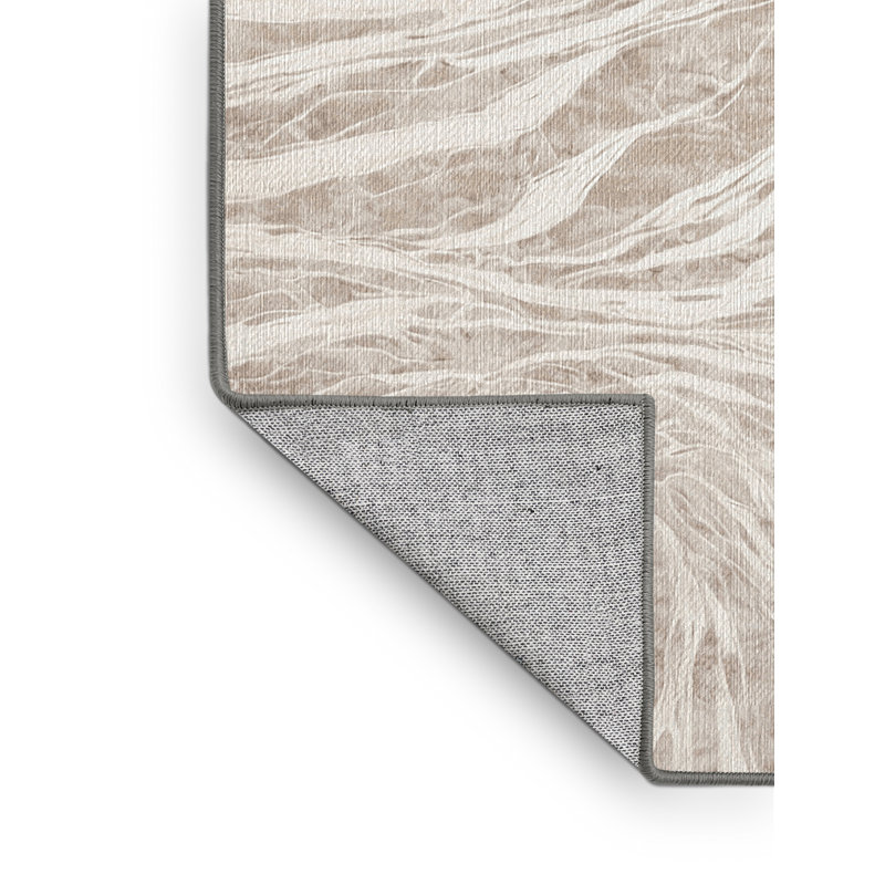 Machine Washable Gray Area Rug, Square 7'