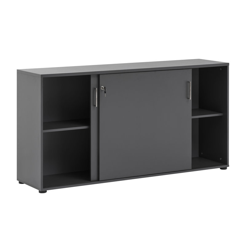 Griffis 2 -Door 1 -Shelf Lateral Filing Cabinet, Anthracite