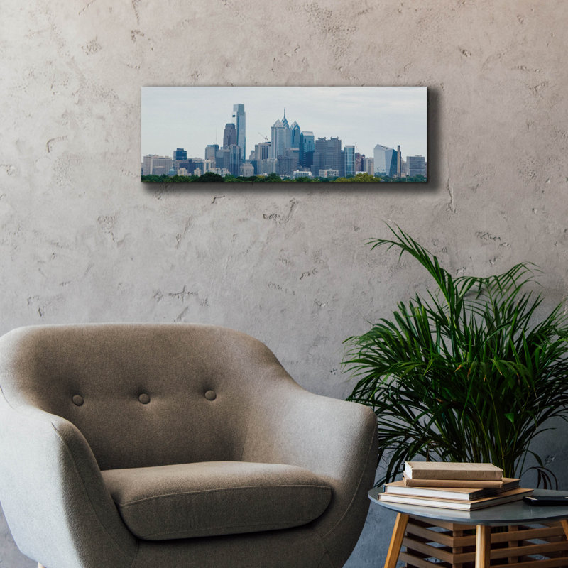 «Philly Panorama» par Erin Clark, art mural sur toile, H 12 po x l 36 po x P 0,75 po