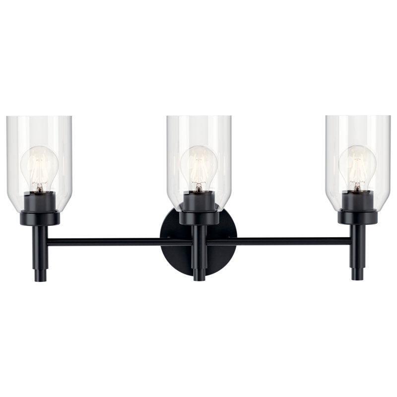 Éclairage de salle de bain 3 lumières à intensité variable Clairessa, Noir