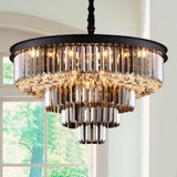 Claunch 12 - Light Crystal Dimmable Tiered Chandelier