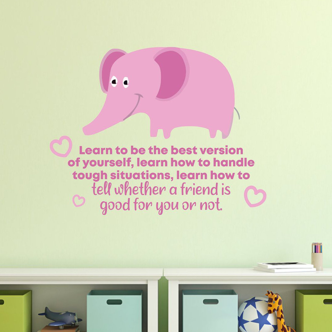 Zoomie Kids Learn How Elephant Cute Vinyl Wall Decal | Wayfair
