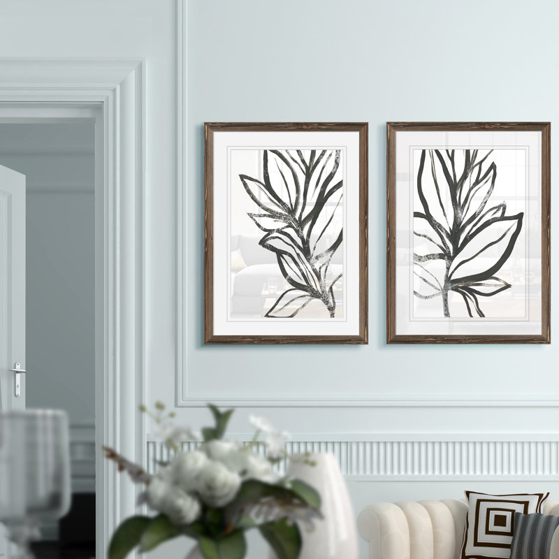 «Leaf Instinct I» par Vincent Van Gogh - ensemble de 2 reproductions d'art encadrées, H 24 po x l 18 po , Érable