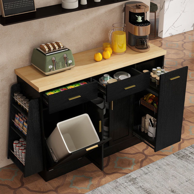 Multi-Functional Storage Sideboard, Black