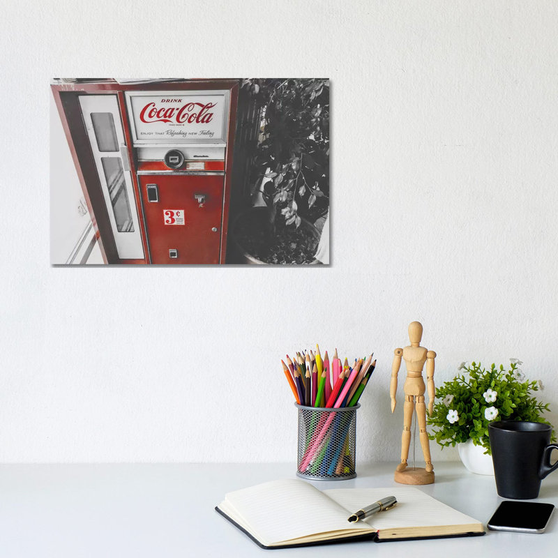 Coca Cola Machine by Pixy Paper - Wrapped Canvas Print, 20.32 cm H x 30.48 cm W