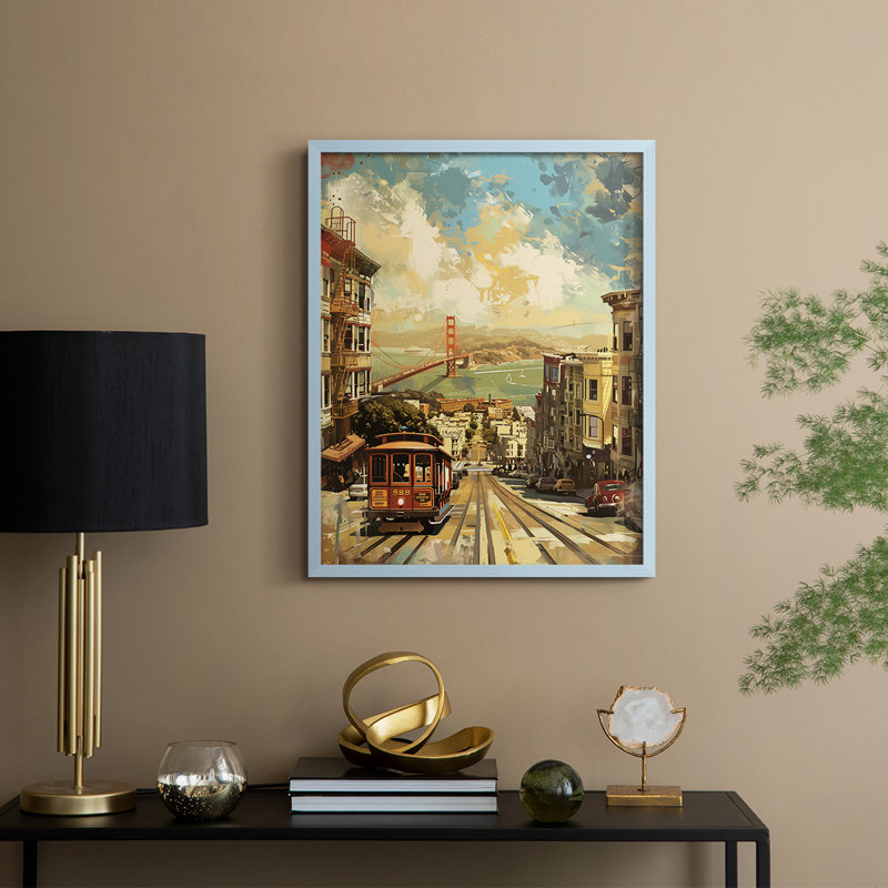 «LANDSCAPES Series», encadré en bois massif, Bleu, H 15 po x l 12 po