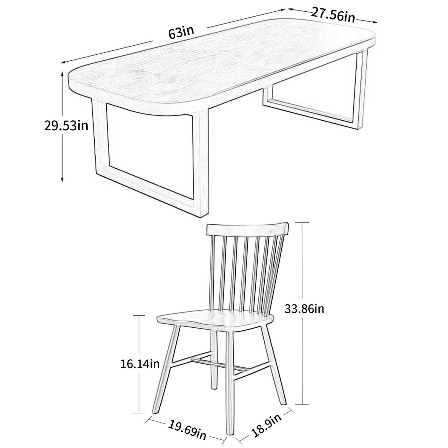 Loon Peak Rectangular dining table and chair combination - Wayfair Canada