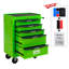 Coffre à outils roulant 20 po à 6 tiroirs, armoire de rangement verrouillable en acier avec glissières à roulement à billes, rangement pour outils vert pour le garage
