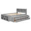 Lit double avec tête de lit bibliothèque, tiroirs de rangement sous le lit et étui de rangement à l'extrémité du lit, cadre de lit de rangement gris-1461583530