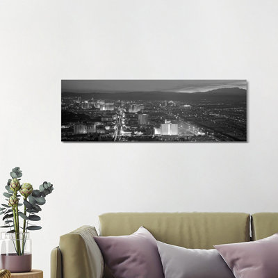 Las Vegas Skyline Cityscape - Wrapped Canvas Panoramic Print