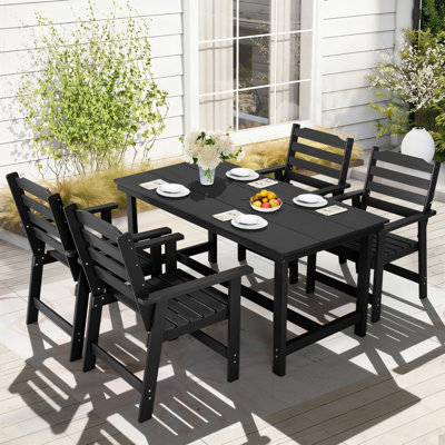 5-Piece HDPE Outdoor Dining Set