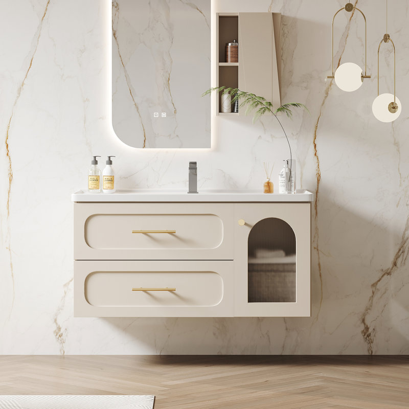 Meuble-lavabo simple 39,4 po avec plateau en céramique Francess