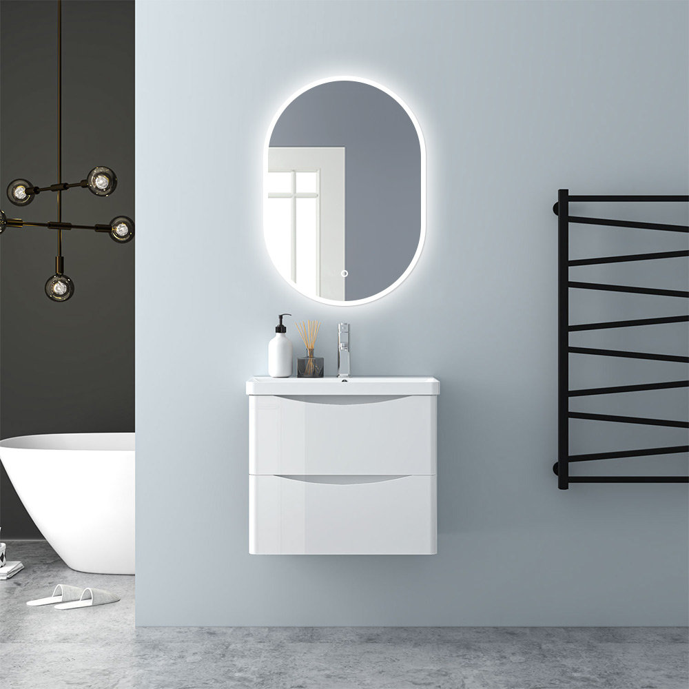 Brohdy LED Bathroom Mirror with Anti-fog Touch Sensor Wall Mounted
