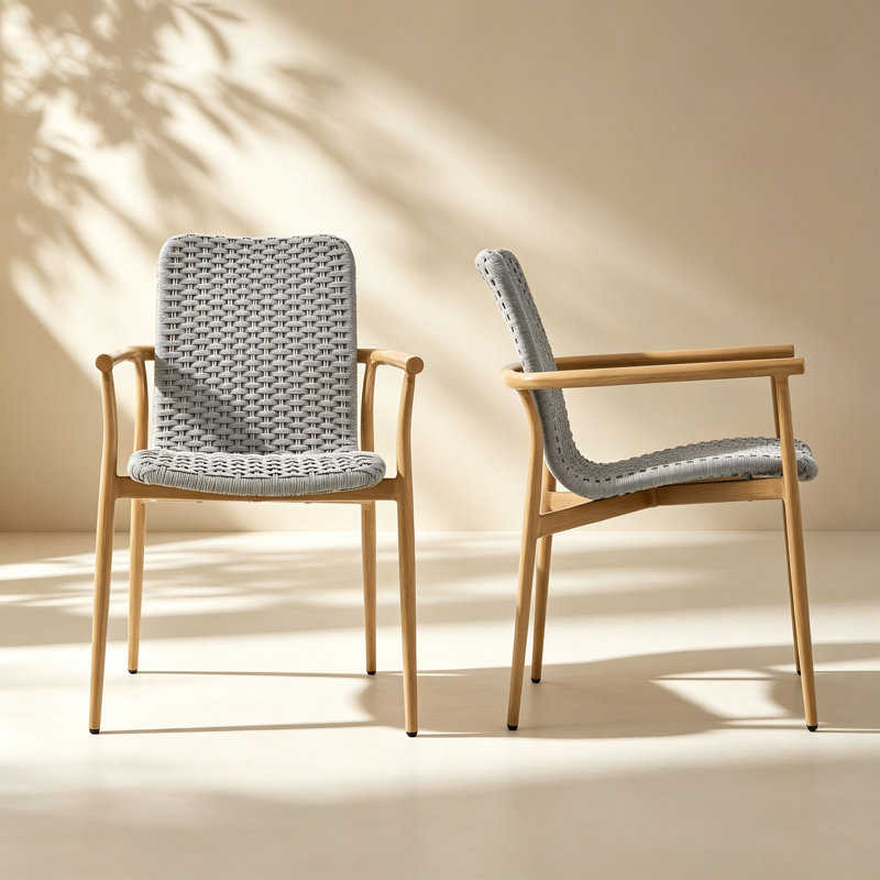 Chaise de salle à manger d'extérieur 2 pièces Modena