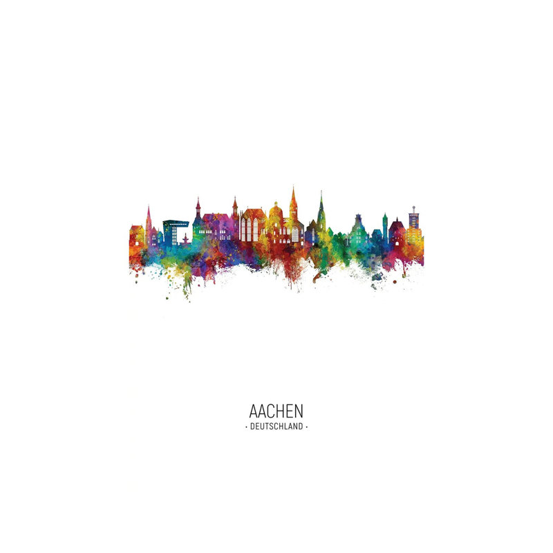 " Aachen Germany Skyline Portrait " by Michael Tompsett, 60" H x 40" W x 1.5" D