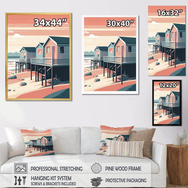 " Beachside Rest IV ", Wrapped Canvas, 44" H x 34" W x 1.5" D