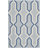 Rodgers Hand Woven Flat Weave Wool/Cotton Geometric Rug in Light Blue/Dark Blue-386753953