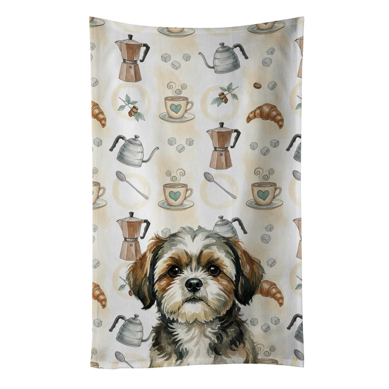 Brindle Shih Tzu Coffee Bar Kitchen Towel, Brindle Shih Tzu