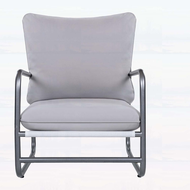Fauteuil d'extérieur avec cadre en aluminium et coussin amovible résistant à l'eau pour une détente confortable