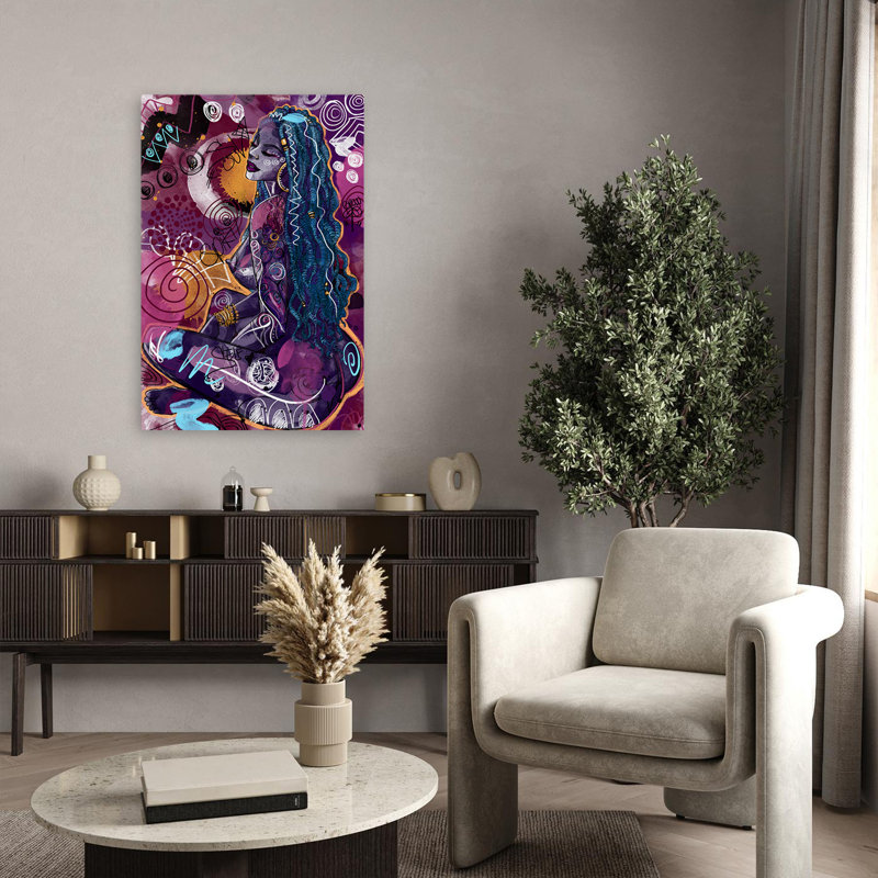 Tahiya - Art figuratif multicouleur, H 36 po x l 24 po
