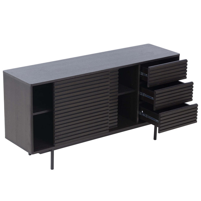 Buffet ou meuble télé polyvalent avec rangement spacieux pour le salon, idéal pour organiser et décorer