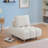 Chrystina Armless Teddy Fabric Single Sofa With Spring Cushion, Tapered Legs – Small Space Friendly-128991822