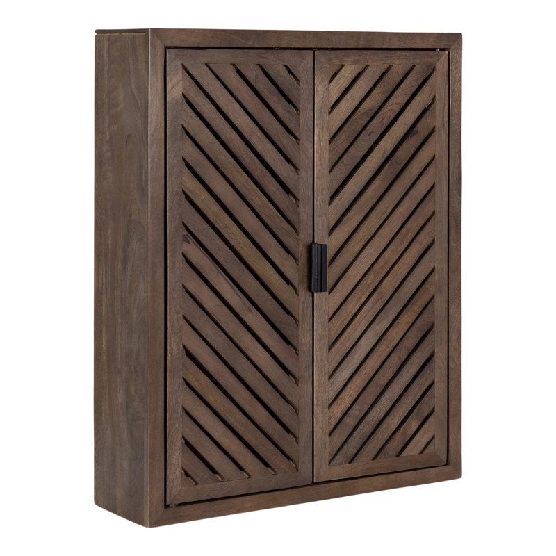 Armoire de salle de bain 2 portes Wildon Home® Domitilla, Brun