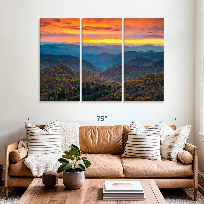 Ensemble de 3 pièces Blue Ridge Parkway, H 42 po x l 65 po x P 1,25 po