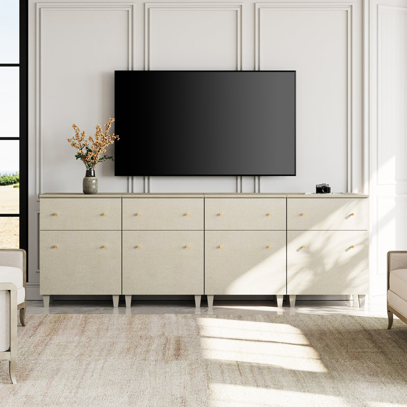 Unfinished TV Stand for TVs up to 88", Beige