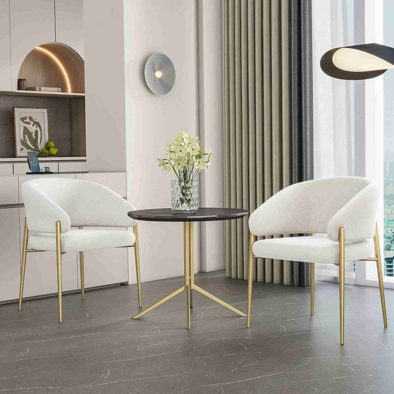 Chaises de salle à manger modernes de 4 pièces, rembourrées en tissu, pour la salle à manger, la cuisine, le restaurant, bleu (seulement les chaises)