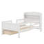 Lit plateforme simple en bois avec éclairage à DEL intégré, garde-corps et 2 tiroirs-111334465
