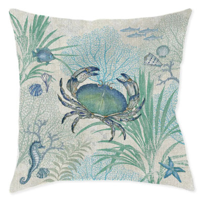  Coussin décoratif tissé bleu crabe par Laural Home