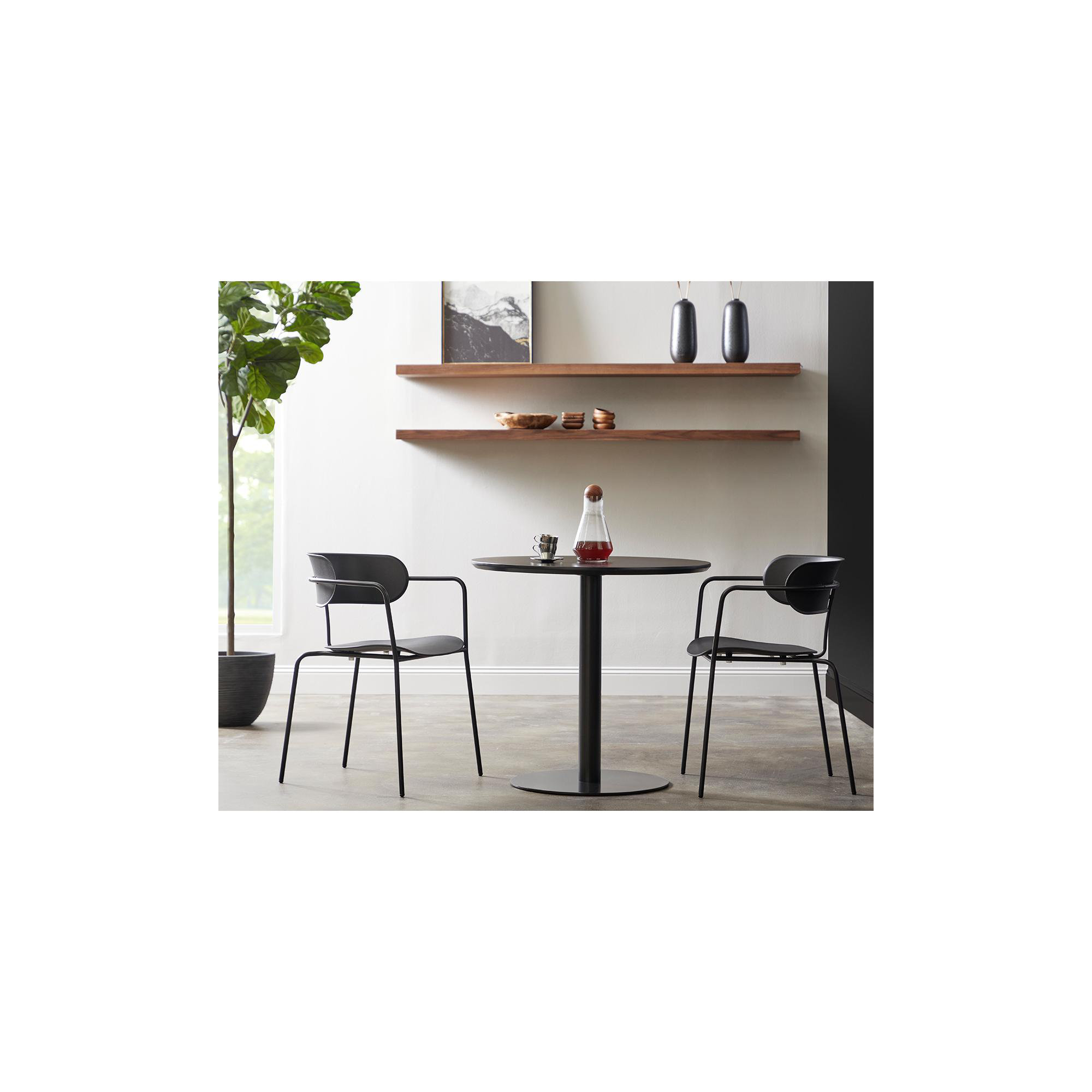Abode 31.5'' Round Dining Table, Black, Black