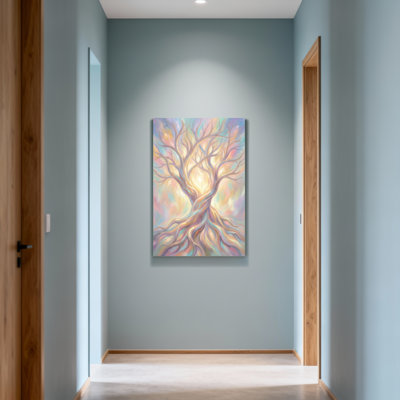 Abstract Ethereal Tree With Twisted Roots And Glowing Light