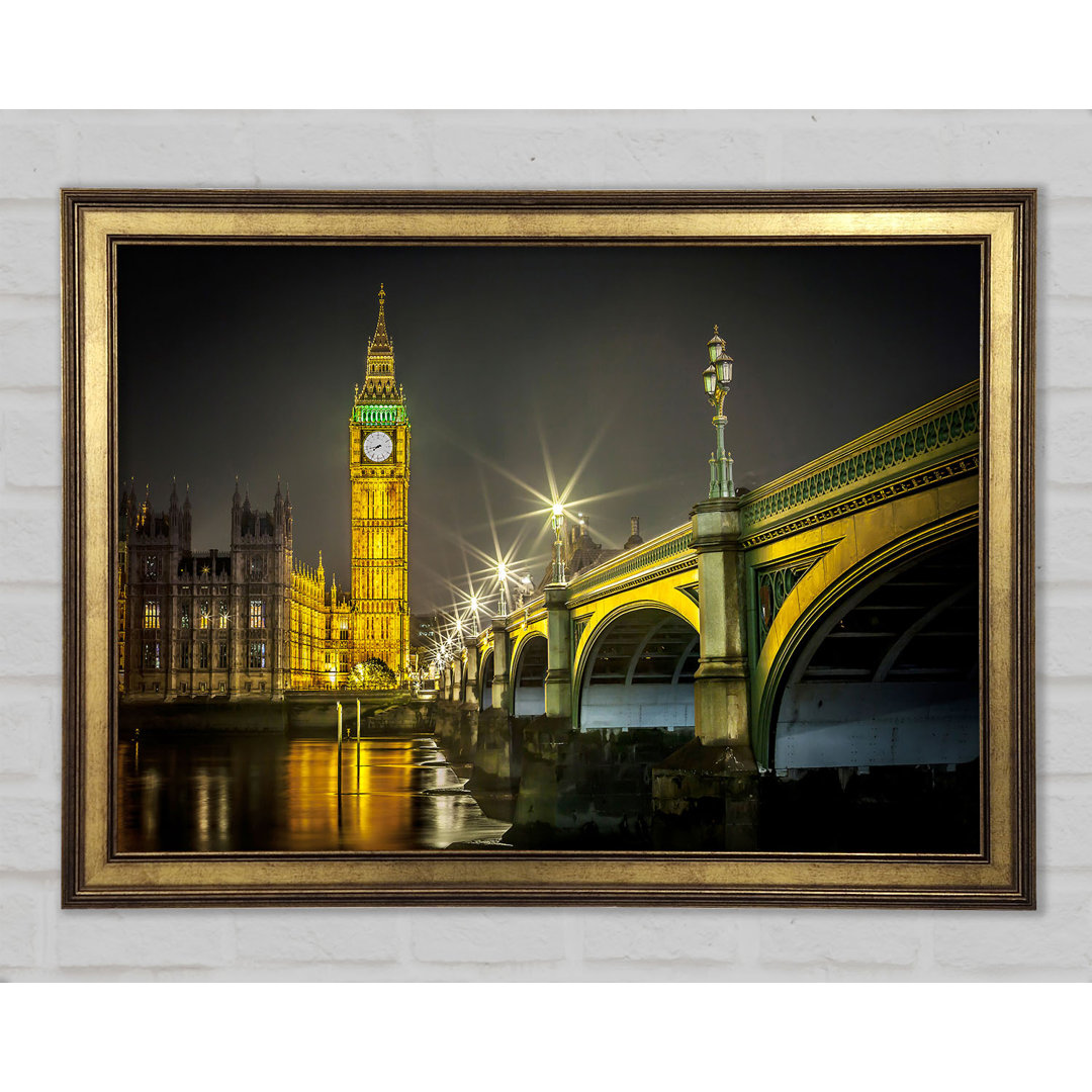 Gerahmtes Wandbild Golden Glow Of Big Ben