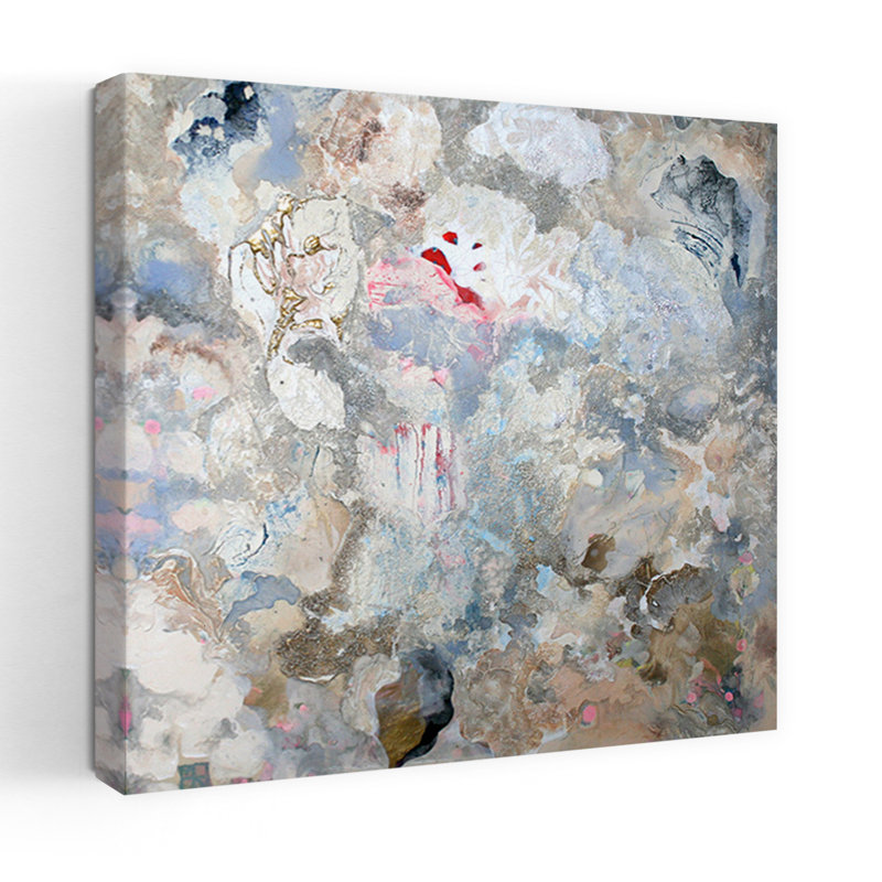 Contemporary Art Romantic Abstract Contemporary Flower Landscape Wall Art by Marina Nelson - Wrapped Canvas Print