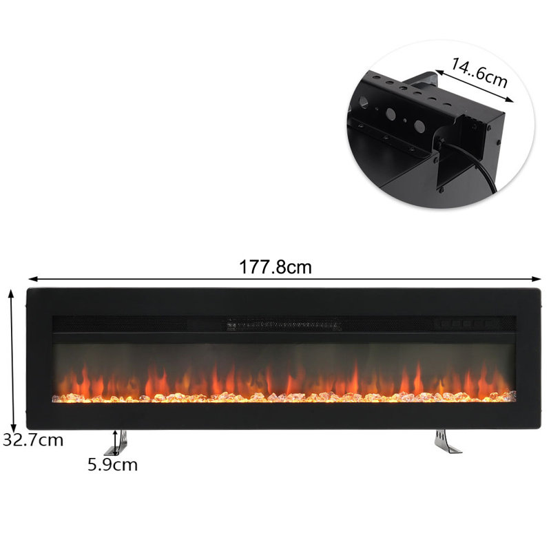 Bilger Wayfair Basics™ 177.8 cm W Black Electric Fireplace