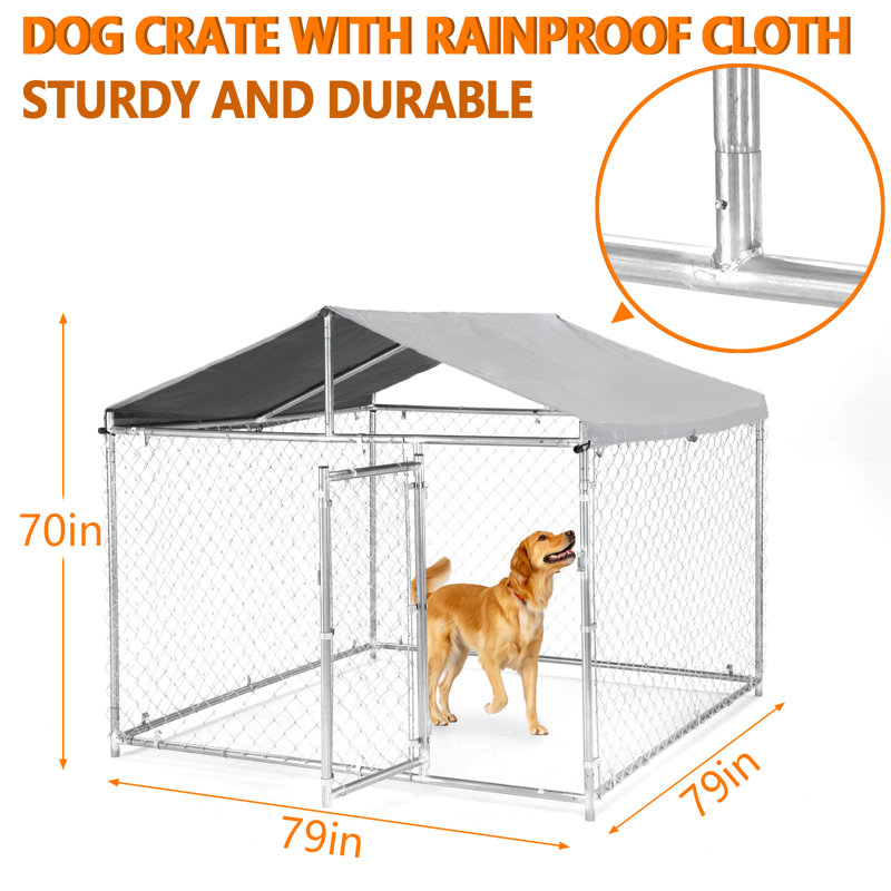 Cage pour chien robuste 79 po avec toit pointu 79 po