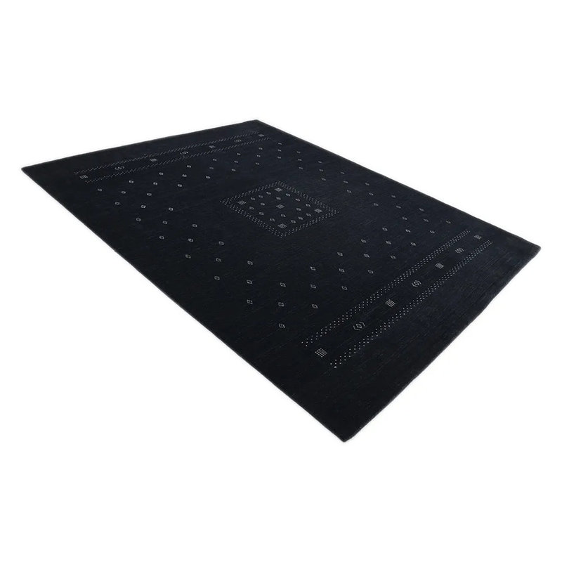 Simi Geometric Area Rug, Rectangle 6' x 9', Black