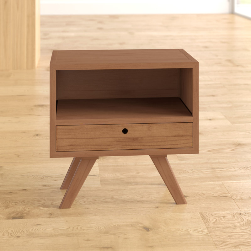 Mumma 50cm W Solid + Manufactured Wood Bedside Table