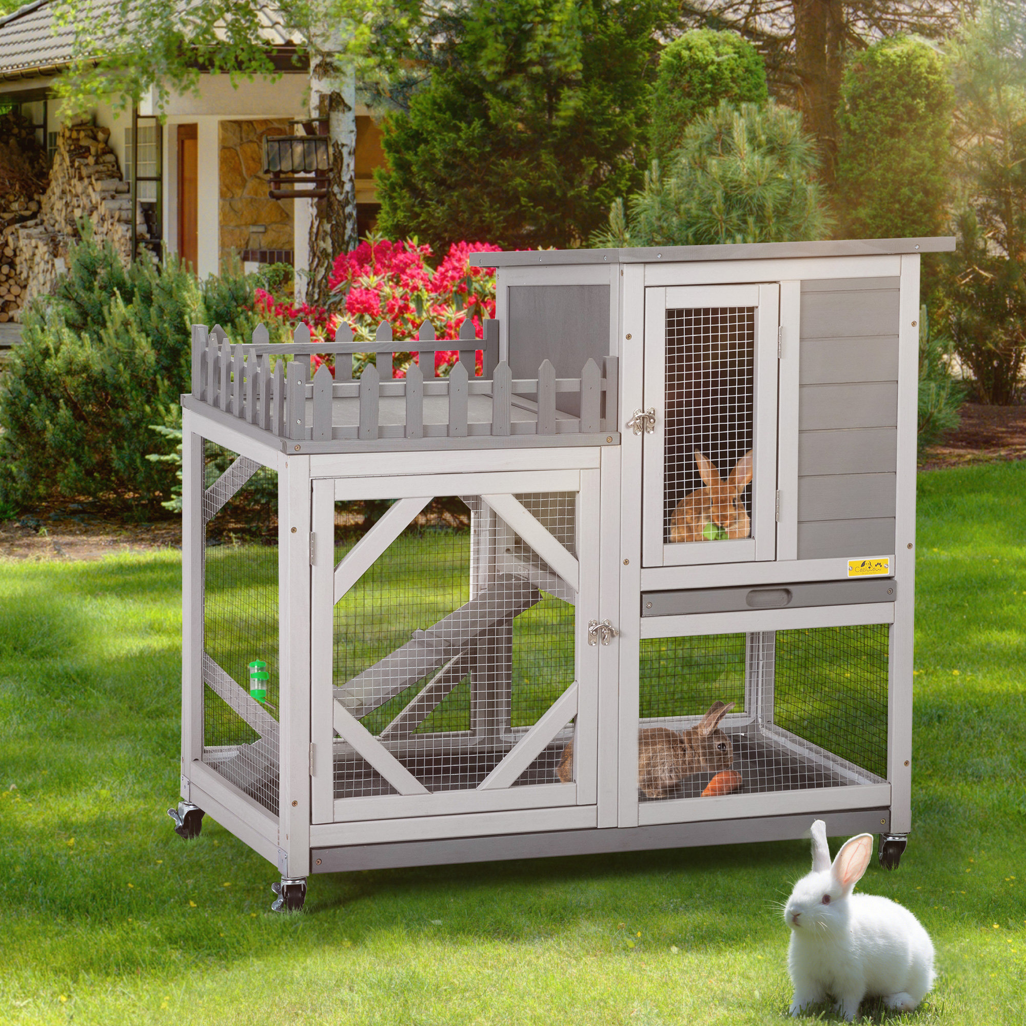 Tucker Murphy Pet™ Carrisa Weather Resistant Rabbit Hutch with Ramp