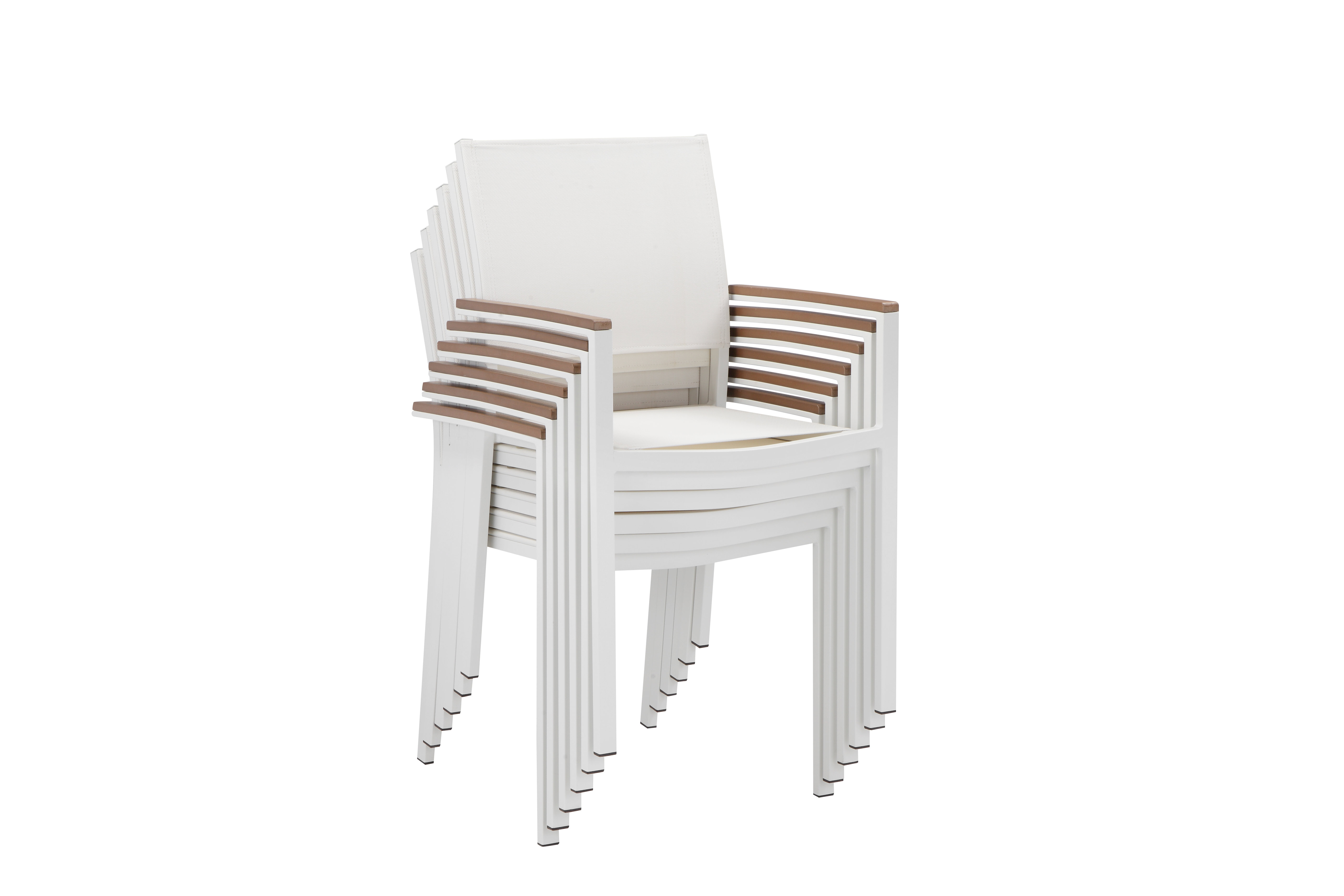 Arlos Powder Coated Aluminum Outdoor Stacking Dining Armchair