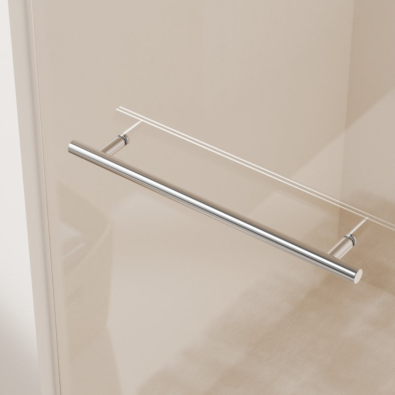 56-60 "Wx 76"H Frameless Double Sliding Shower Door, Chrome