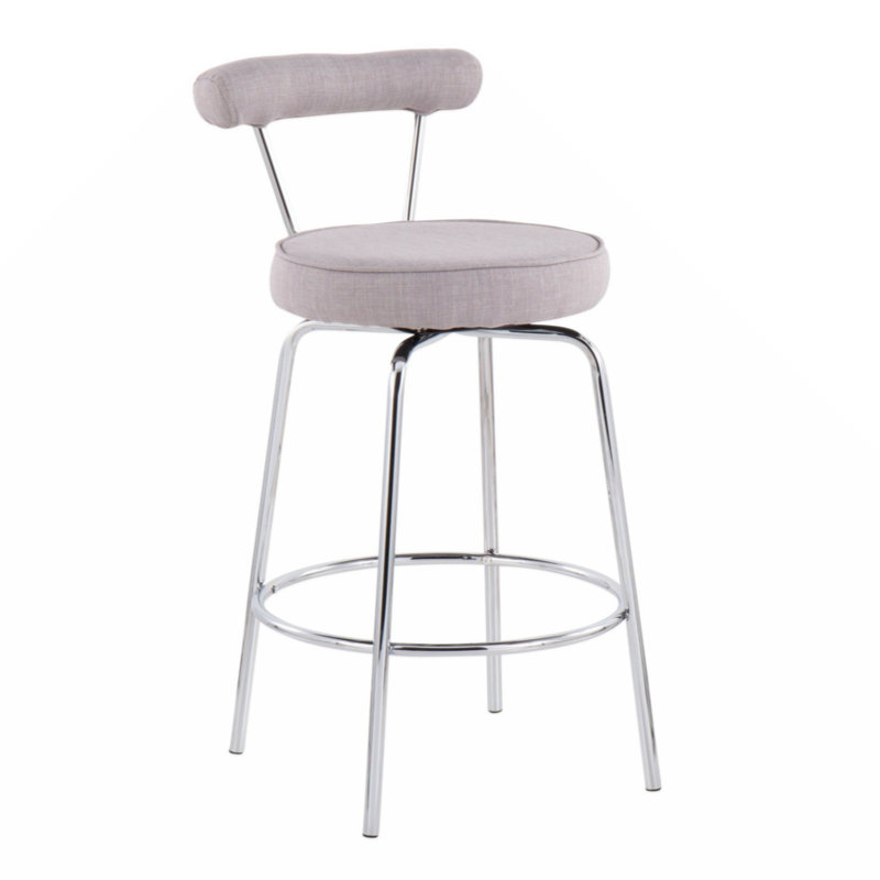 Chaise Haldeman, Gris clair, Chrome